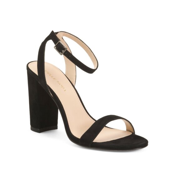 PELLE MODA Black Suede Brynn Heels - Picture 1 of 2